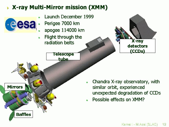 4 X-ray Multi-Mirror mission (XMM) · · Launch December 1999 Perigee 7000 km apogee