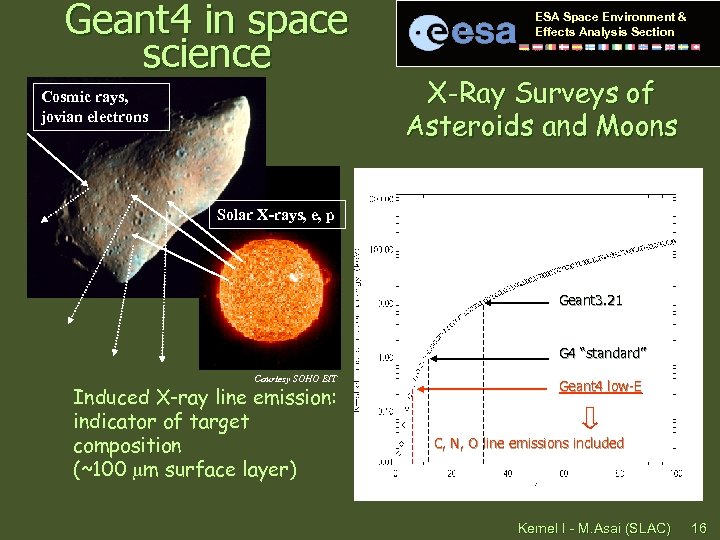 Geant 4 in space science Cosmic rays, jovian electrons ESA Space Environment & Effects