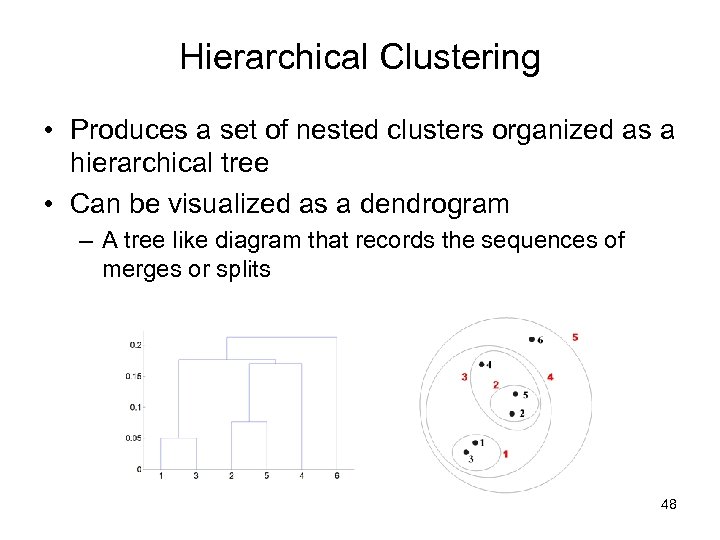 Hierarchical Clustering • Produces a set of nested clusters organized as a hierarchical tree