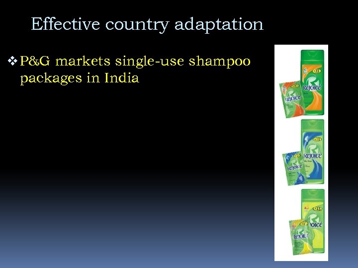 Effective country adaptation v P&G markets single-use shampoo packages in India 