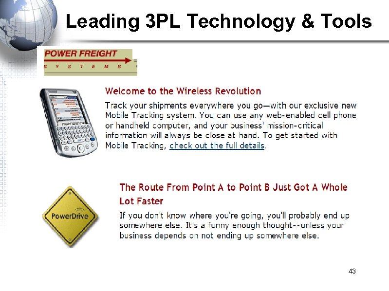 Leading 3 PL Technology & Tools 43 