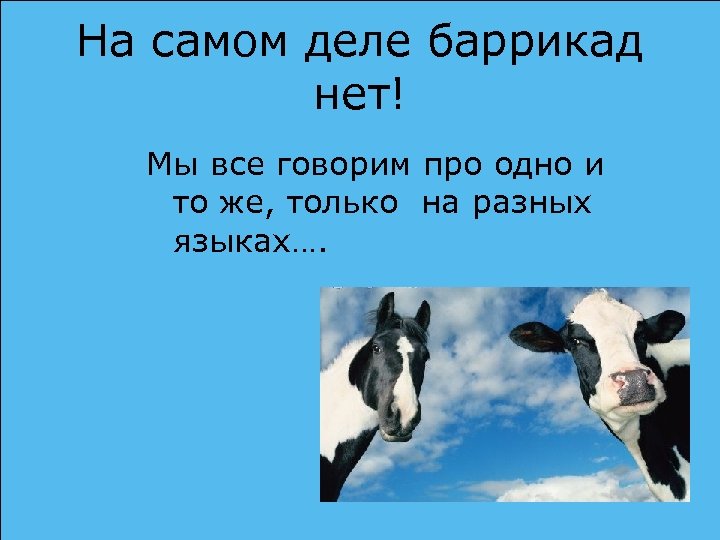 На самом деле баррикад нет! Мы все говорим про одно и то же, только
