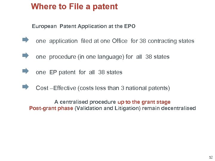 Where to File a patent European Patent Application at the EPO Æ one application