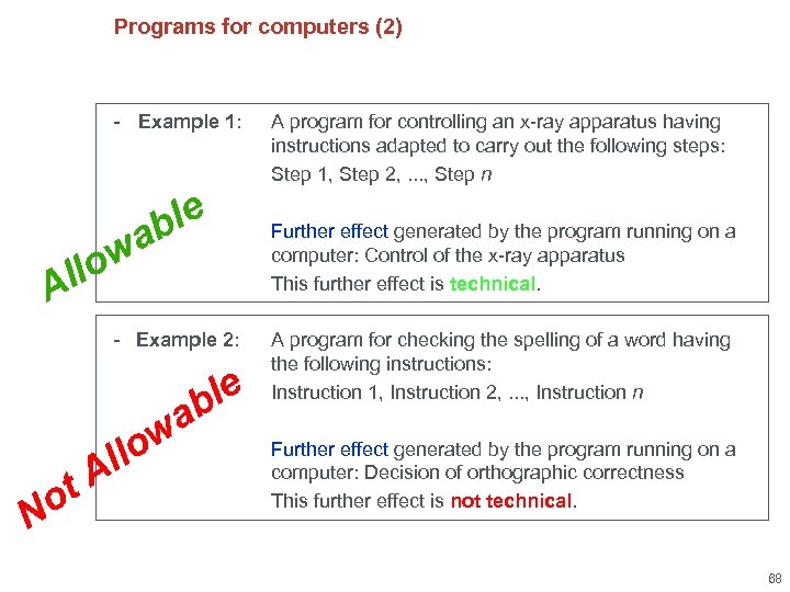Programs for computers (2) - Example 1: ble a ow ll A - Example