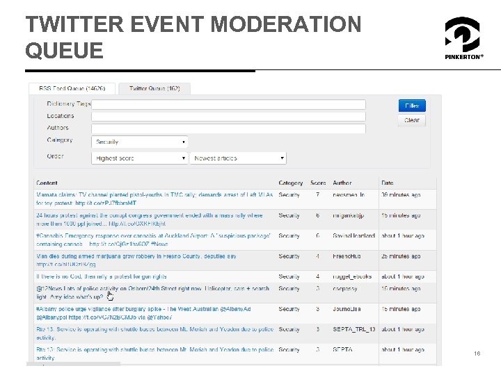 TWITTER EVENT MODERATION QUEUE 16 