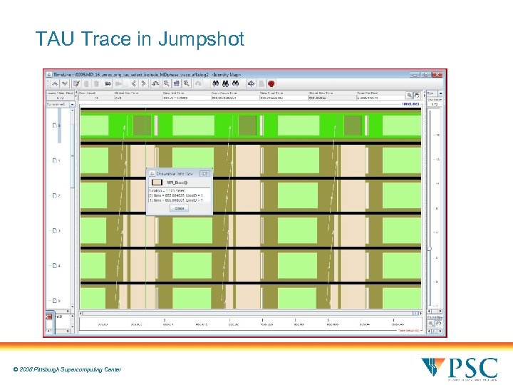 TAU Trace in Jumpshot © 2008 Pittsburgh Supercomputing Center 