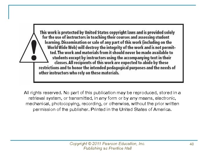 All rights reserved. No part of this publication may be reproduced, stored in a