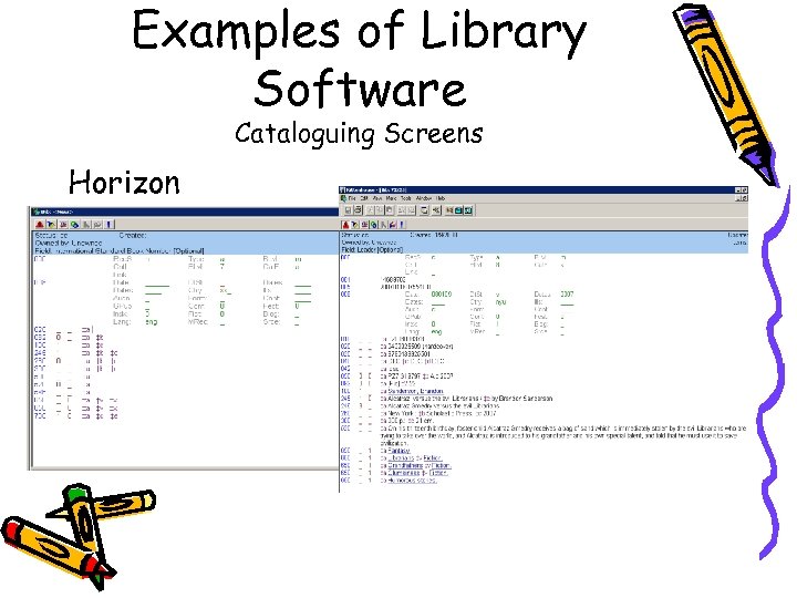 Examples of Library Software Cataloguing Screens Horizon 