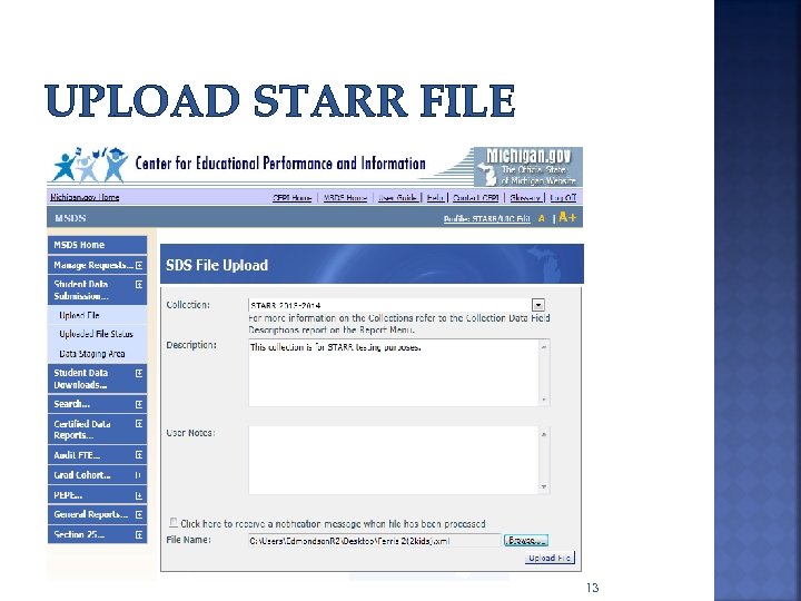 UPLOAD STARR FILE 13 