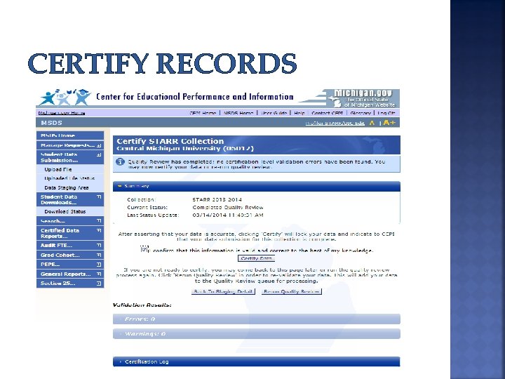 CERTIFY RECORDS 23 