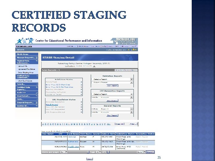 CERTIFIED STAGING RECORDS 25 
