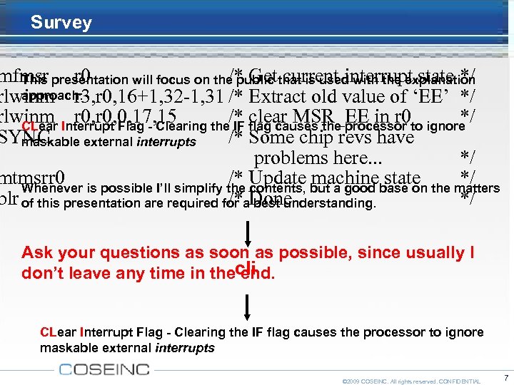 Survey mfmsr presentation will focus on the public that is used with the explanation