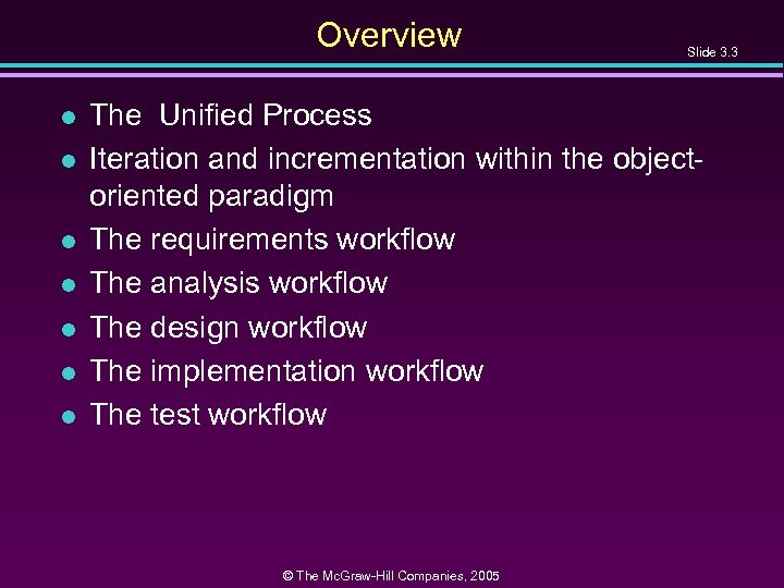 Overview l l l l Slide 3. 3 The Unified Process Iteration and incrementation