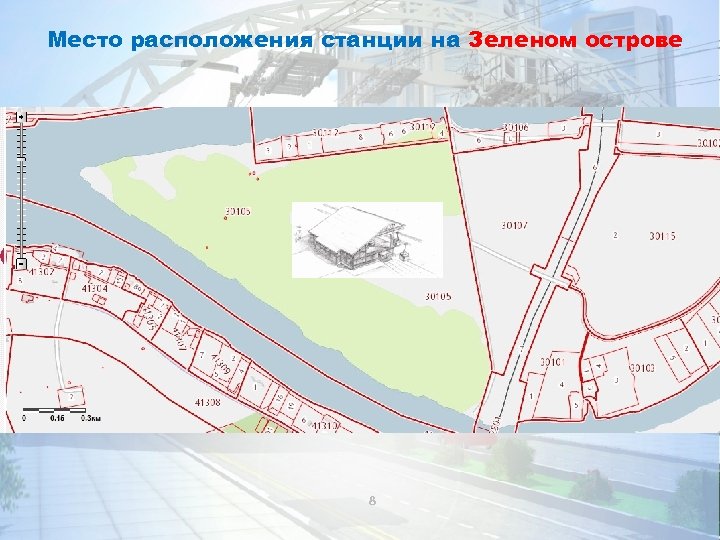 Место расположения станции на Зеленом острове 8 