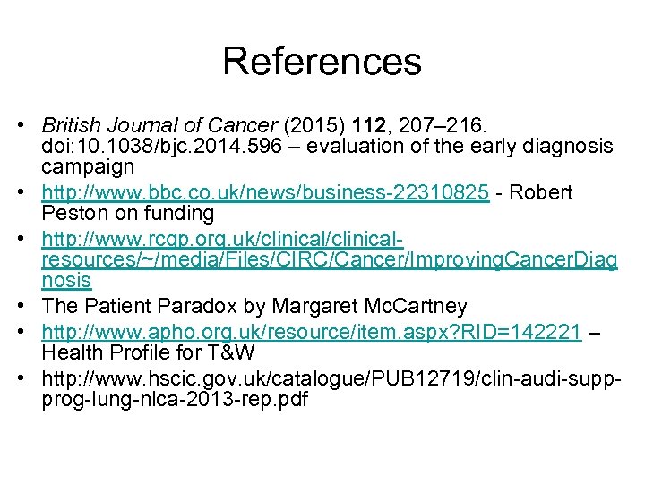 References • British Journal of Cancer (2015) 112, 207– 216. doi: 10. 1038/bjc. 2014.