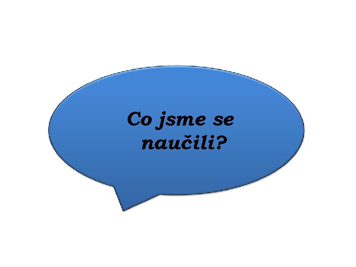 Co jsme se naučili? 