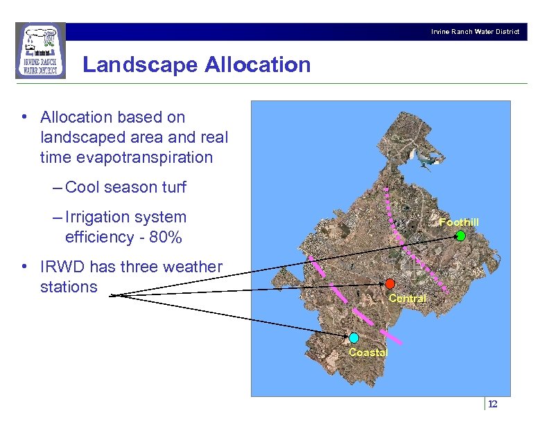 Irvine Ranch Water District Landscape Allocation • Allocation based on landscaped area and real