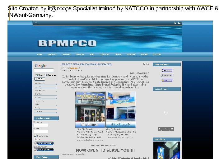 Site Created by it@coops Specialist trained by NATCCO in partnership with AWCF & INWent-Germany.