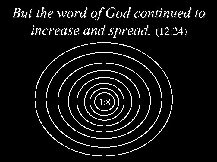 But the word of God continued to increase and spread. (12: 24) 1: 8
