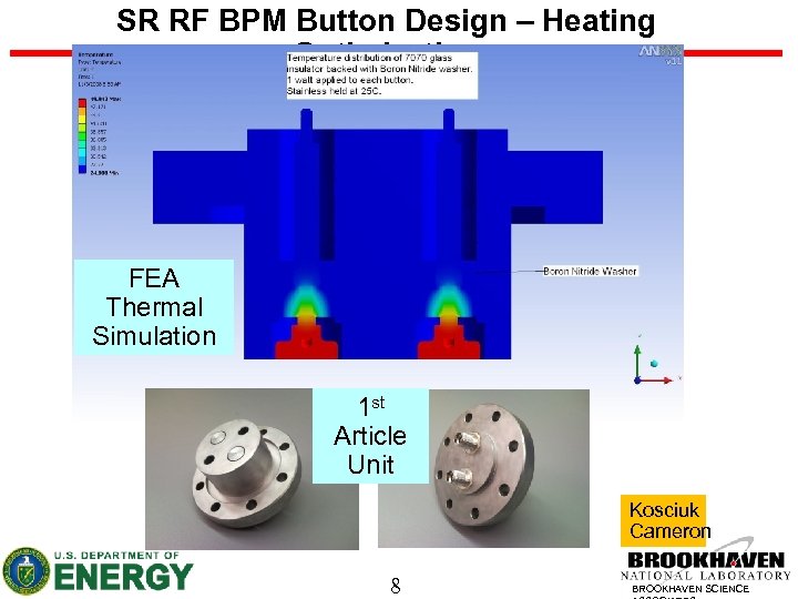SR RF BPM Button Design – Heating Optimization FEA Thermal Simulation 1 st Article