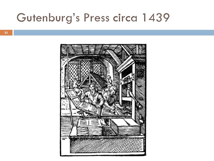 Gutenburg’s Press circa 1439 51 