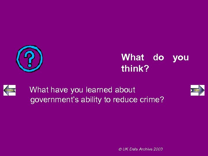 What do you think? What have you learned about government’s ability to reduce crime?