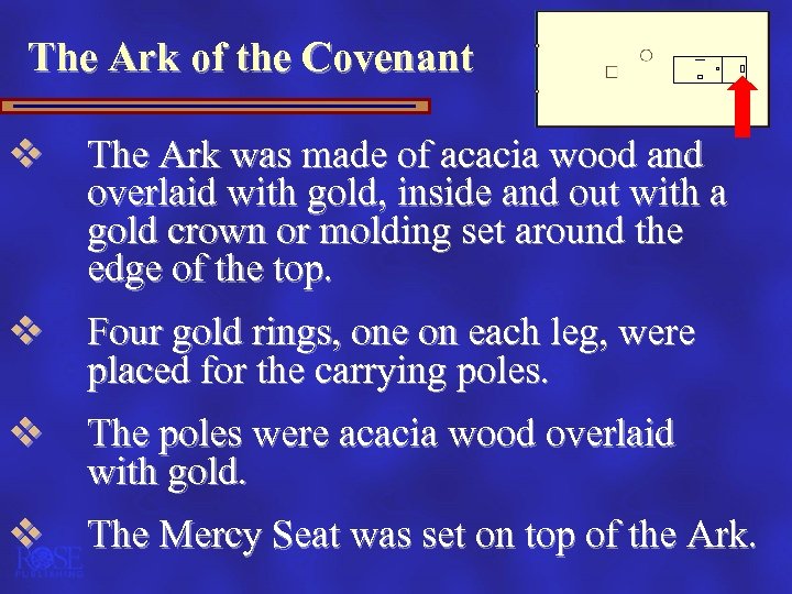 The Ark of the Covenant v The Ark was made of acacia wood and