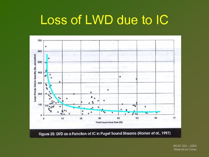Loss of LWD due to IC ENSC 202 – 2004 Impervious Cover 