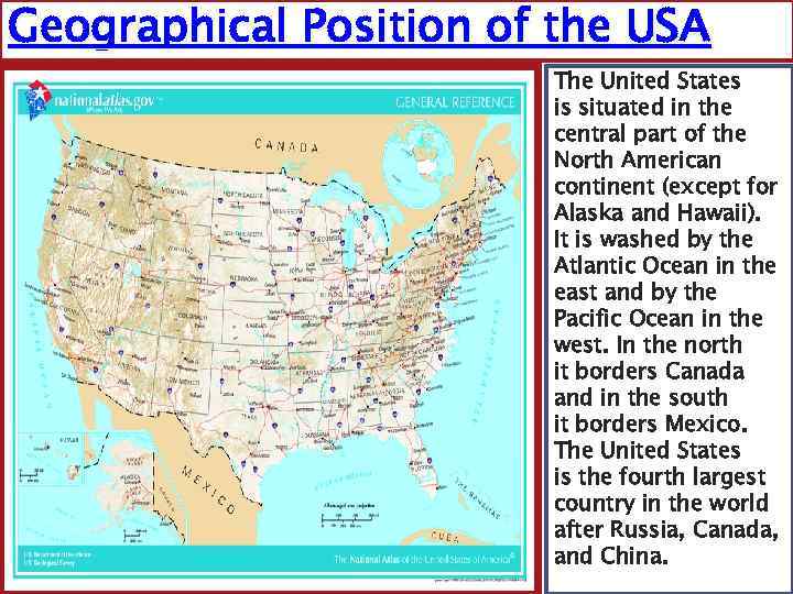 Which is large the united states