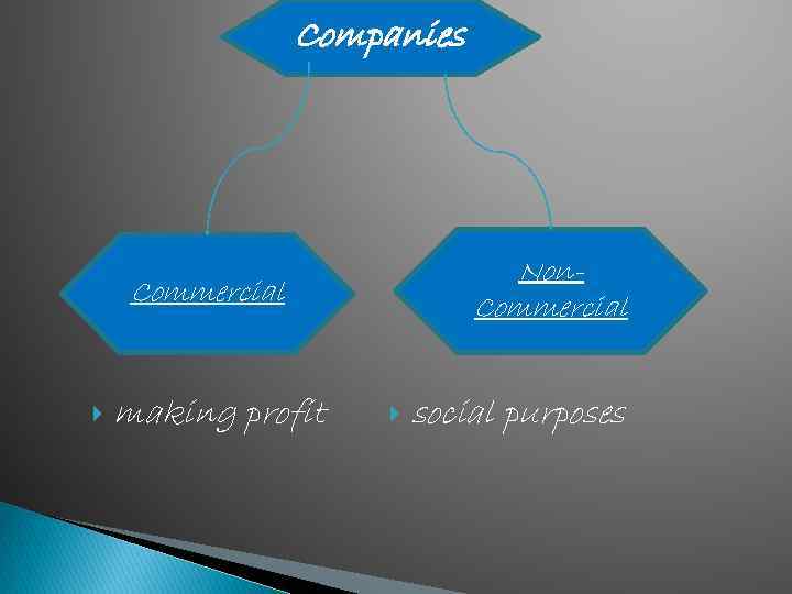 Companies Non. Commercial making profit social purposes 