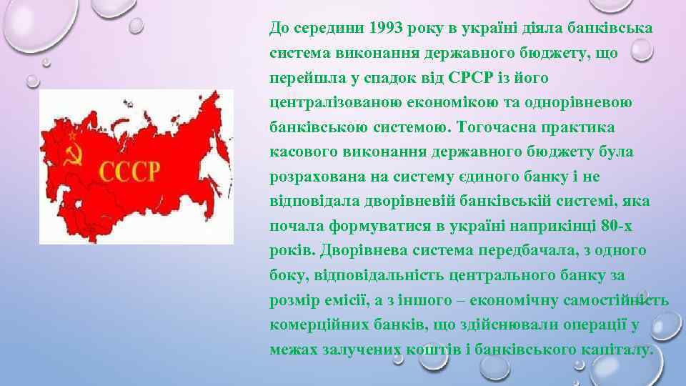 До середини 1993 року в україні діяла банківська система виконання державного бюджету, що перейшла
