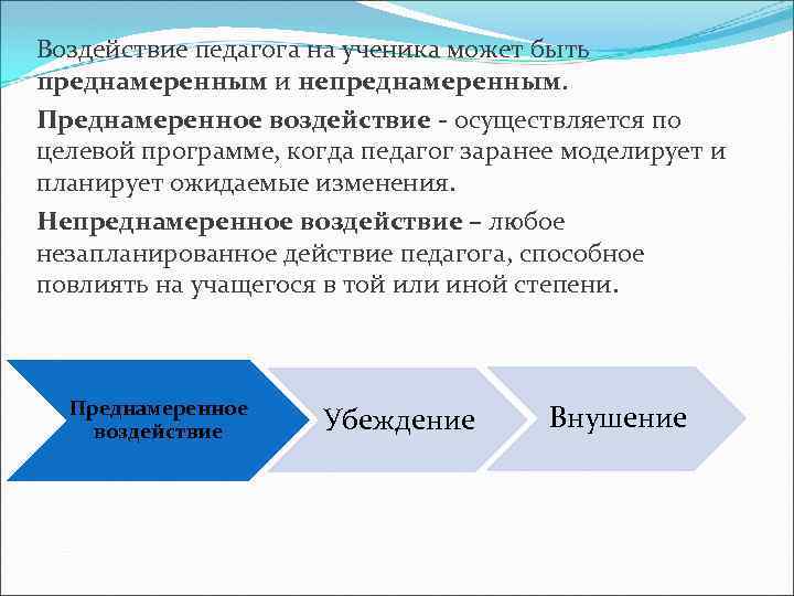 Способы воздействия педагога на школьников определяют