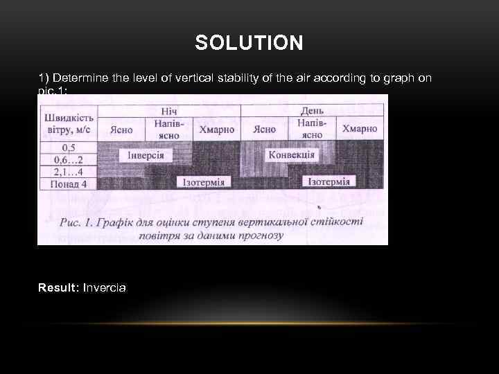 SOLUTION 1) Determine the level of vertical stability of the air according to graph