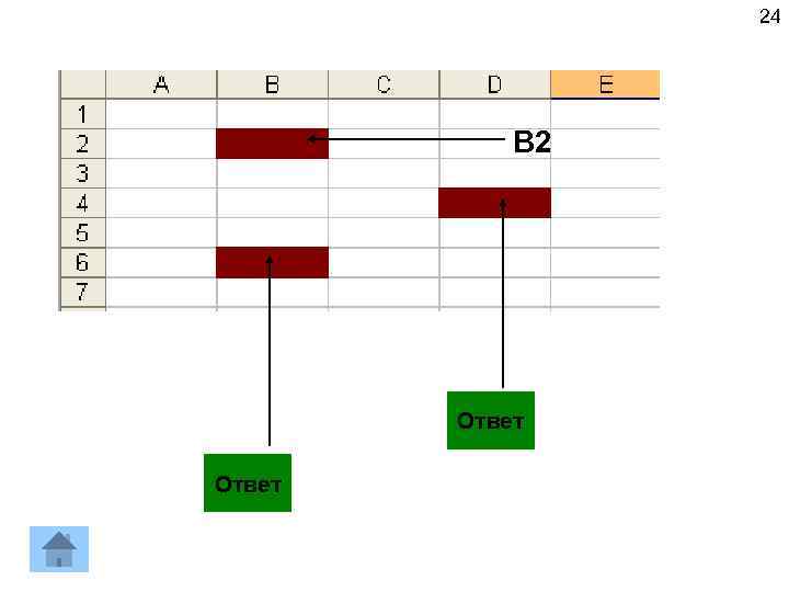 24 B 2 D 4 Ответ B 6 Ответ 