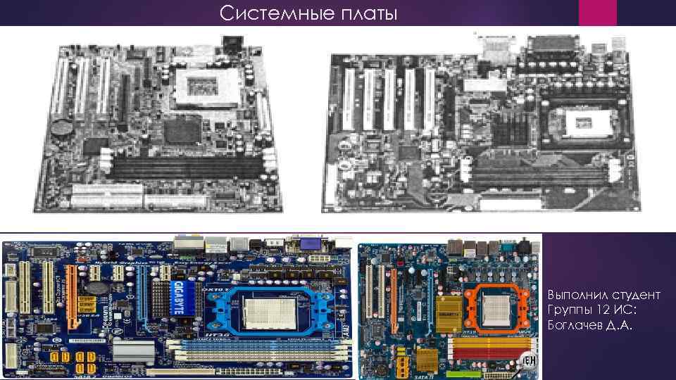 Системные платы Выполнил студент Группы 12 ИС: Боглачев Д. А. 
