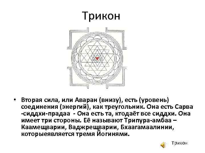Трикон • Вторая сила, или Аваран (внизу), есть (уровень) соединения (энергий), как треугольник. Она