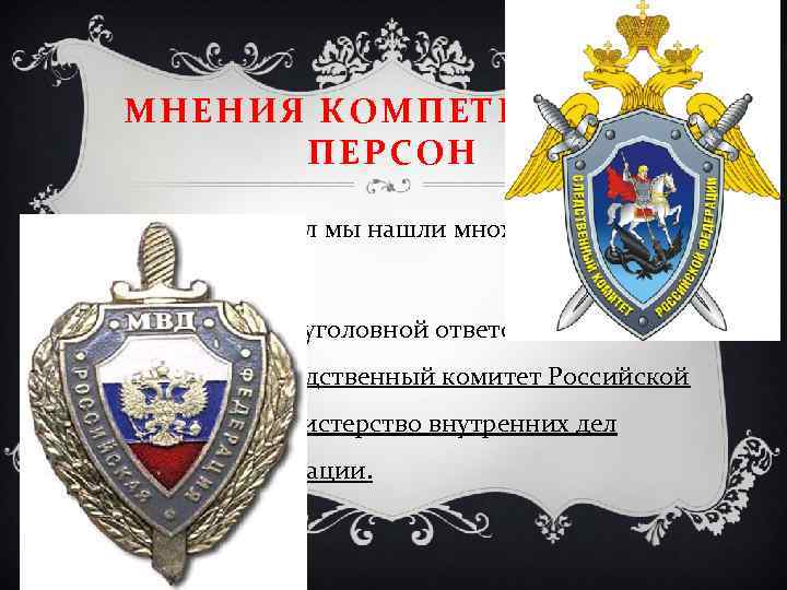  МНЕНИЯ КОМПЕТЕНТНЫХ ПЕРСОН v. Изучив материал мы нашли множество мнений по этому поводу.