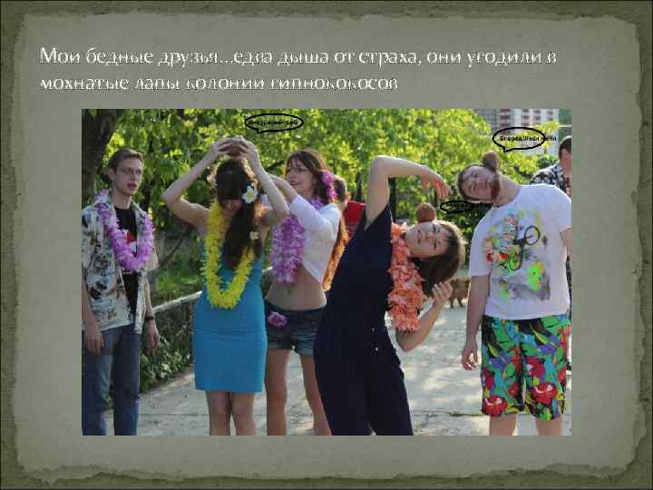 Мои бедные друзья…едва дыша от страха, они угодили в мохнатые лапы колонии гипнококосов 