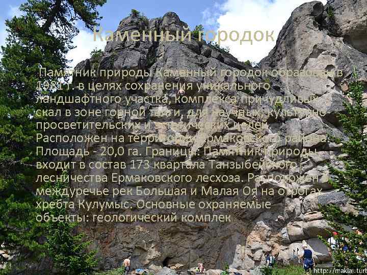 Каменный городок • Памятник природы Каменный городок образован в 1981 г. в целях сохранения