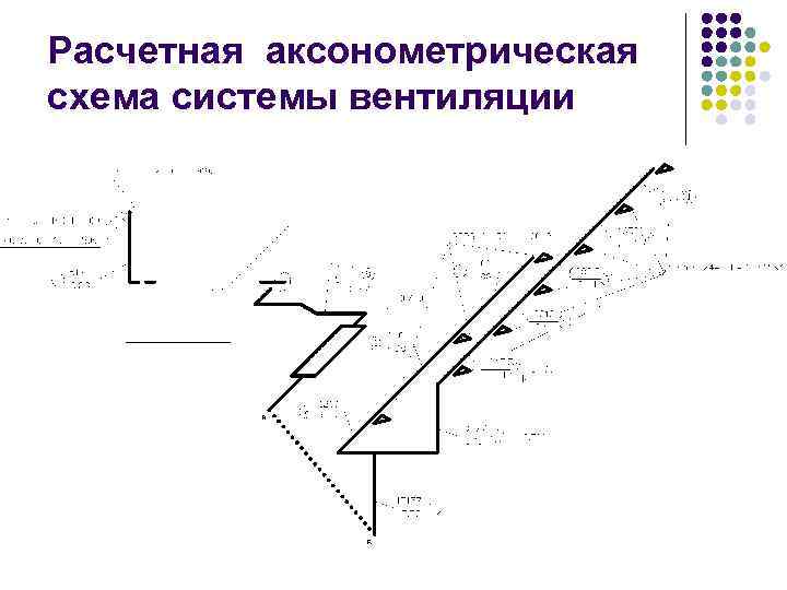 Расчетная аксонометрическая схема системы вентиляции 