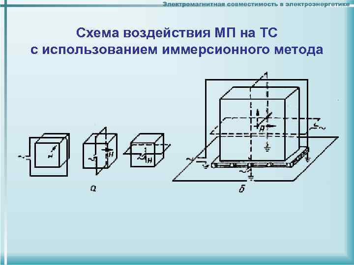 Схема воздействия МП на ТС с использованием иммерсионного метода 