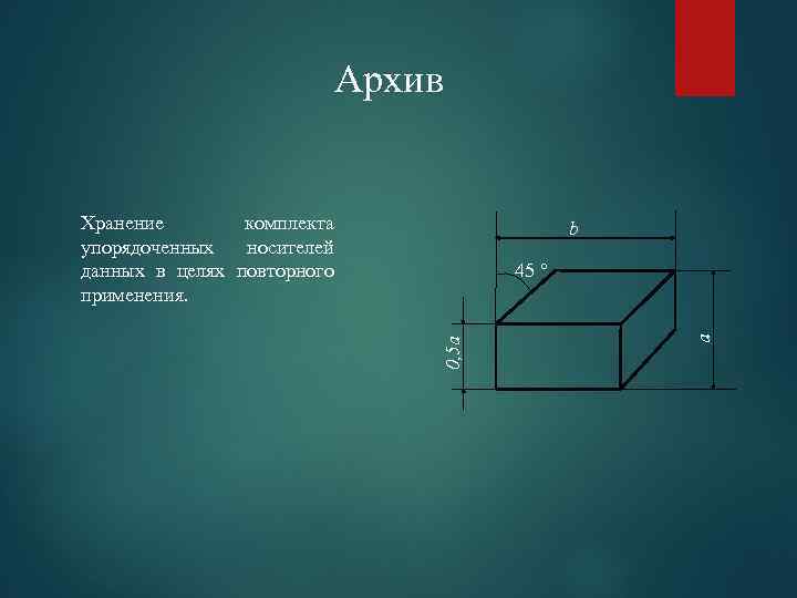Архив Хранение комплекта упорядоченных носителей данных в целях повторного применения. b a 0, 5