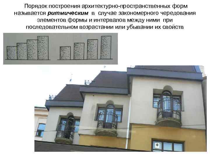  Порядок построения архитектурно-пространственных форм называется ритмическим в случае закономерного чередования элементов формы и