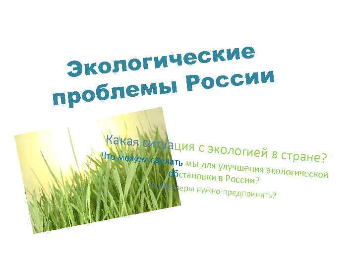 еские логич Эко России блемы про Какая ситуаци я с экологией в стране? Что