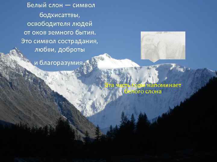  Белый слон — cимвол бодхисаттвы, освободителя людей от оков земного бытия. Это символ