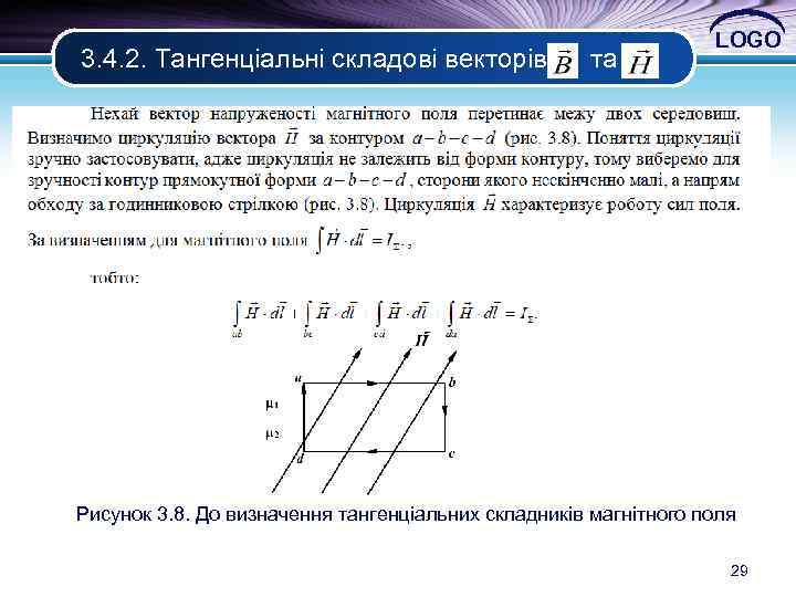 3. 4. 2. Тангенціальні складові векторів та LOGO Рисунок 3. 8. До визначення тангенціальних