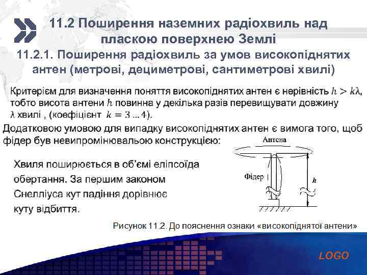 Add your company 11. 2 Поширення наземних радіохвиль над slogan пласкою поверхнею Землі 11.