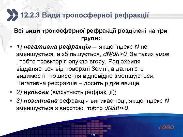 Add your company slogan 12. 2. 3 Види тропосферної рефракції Всі види тропосферної рефракції