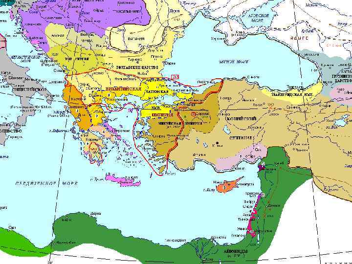 Карта византийской империи на современной карте