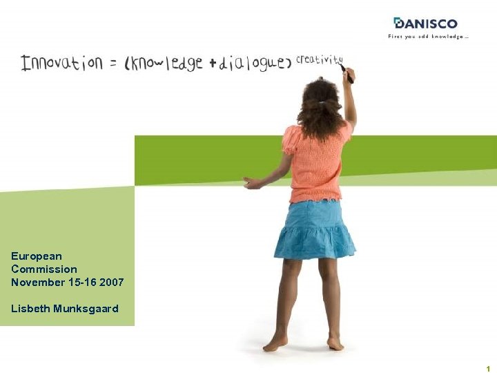 European Commission November 15 -16 2007 Lisbeth Munksgaard 1 